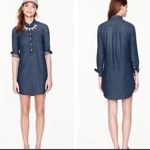 J crew keeper chambray denim shirt dress pullover
